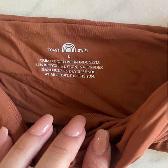 Toast Swim Free People | Signature Cinch Bandeau Top Patina Large NWT - Picture 7 of 8